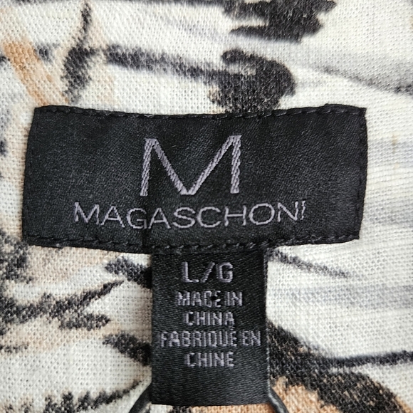 Magaschoni Mens Tropical Print Linen Blend Short Sleeve Button Up Size Large NWT - Picture 7 of 11